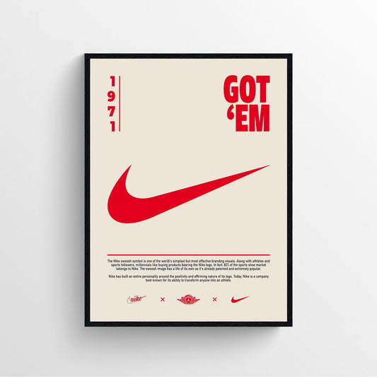 nike tick 1971 framed fashion poster