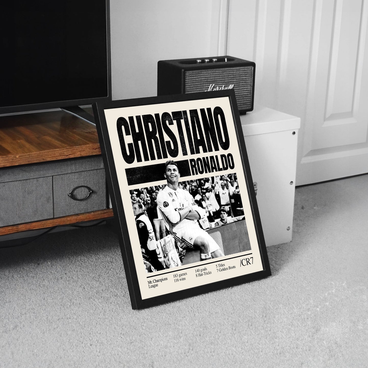 Christian Ronaldo football poster, soccer poster, framed