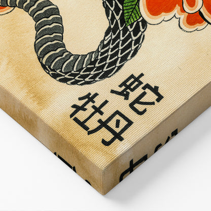 Snake & Peonies canvas