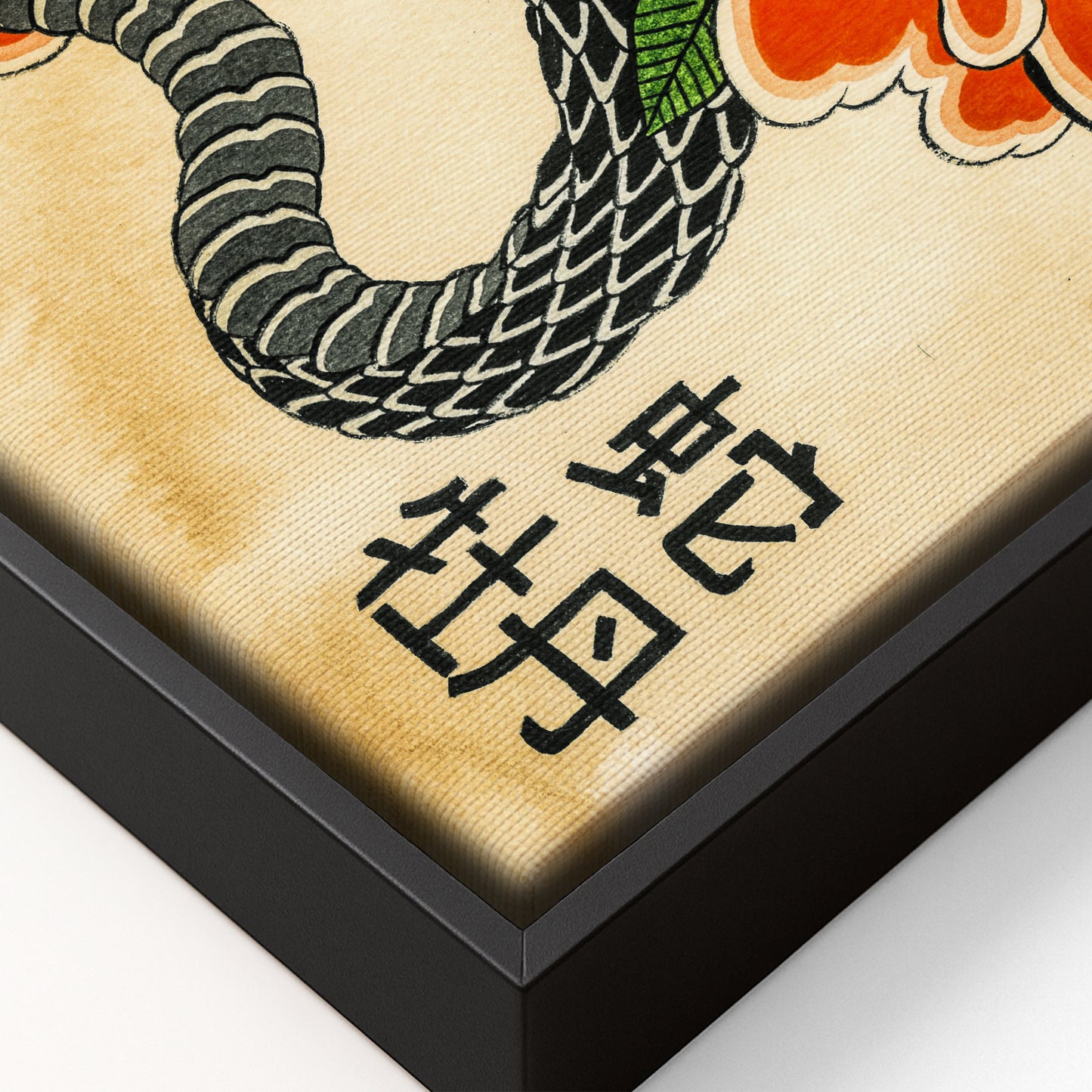 Snake & Peonies canvas