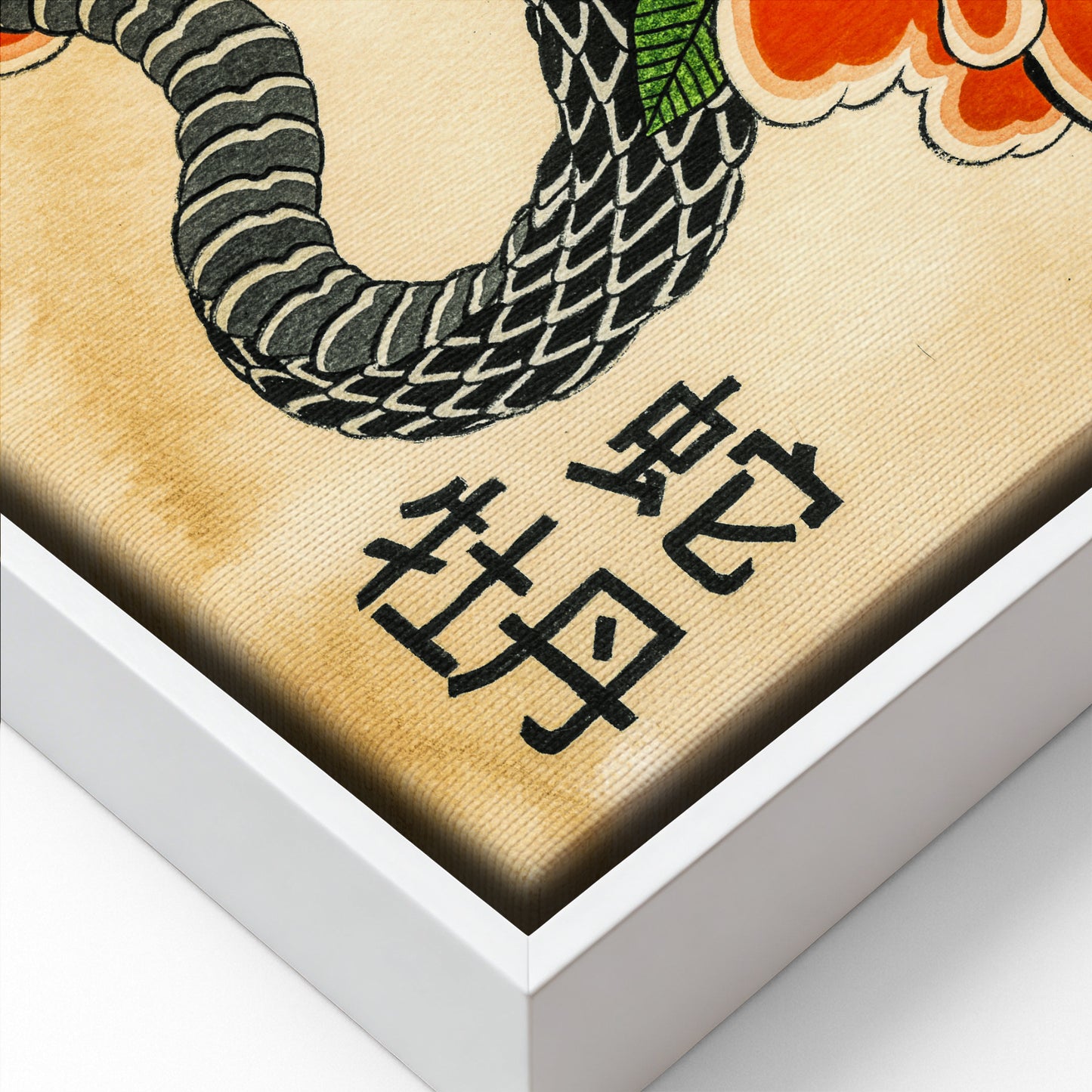Snake & Peonies canvas