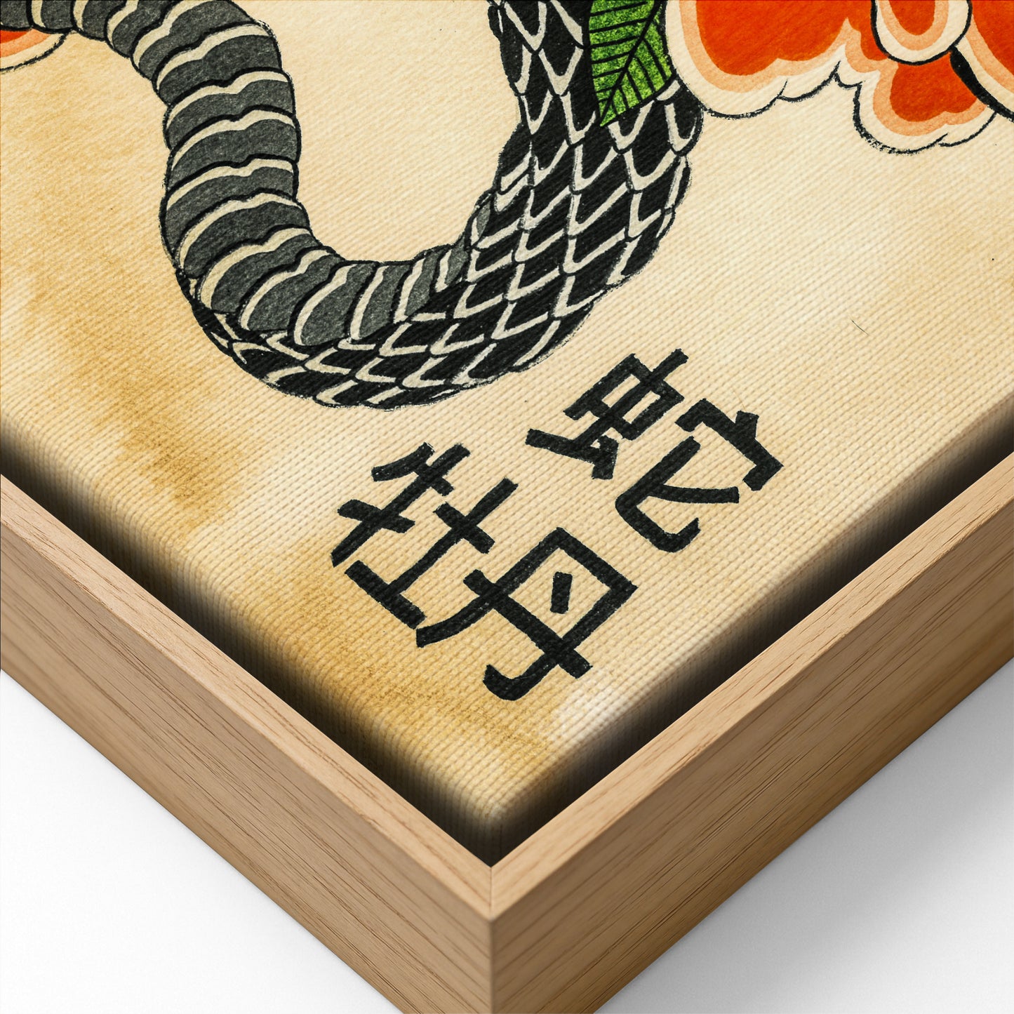 Snake & Peonies canvas
