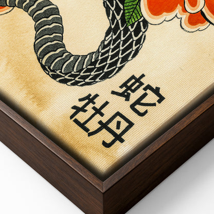 Snake & Peonies canvas