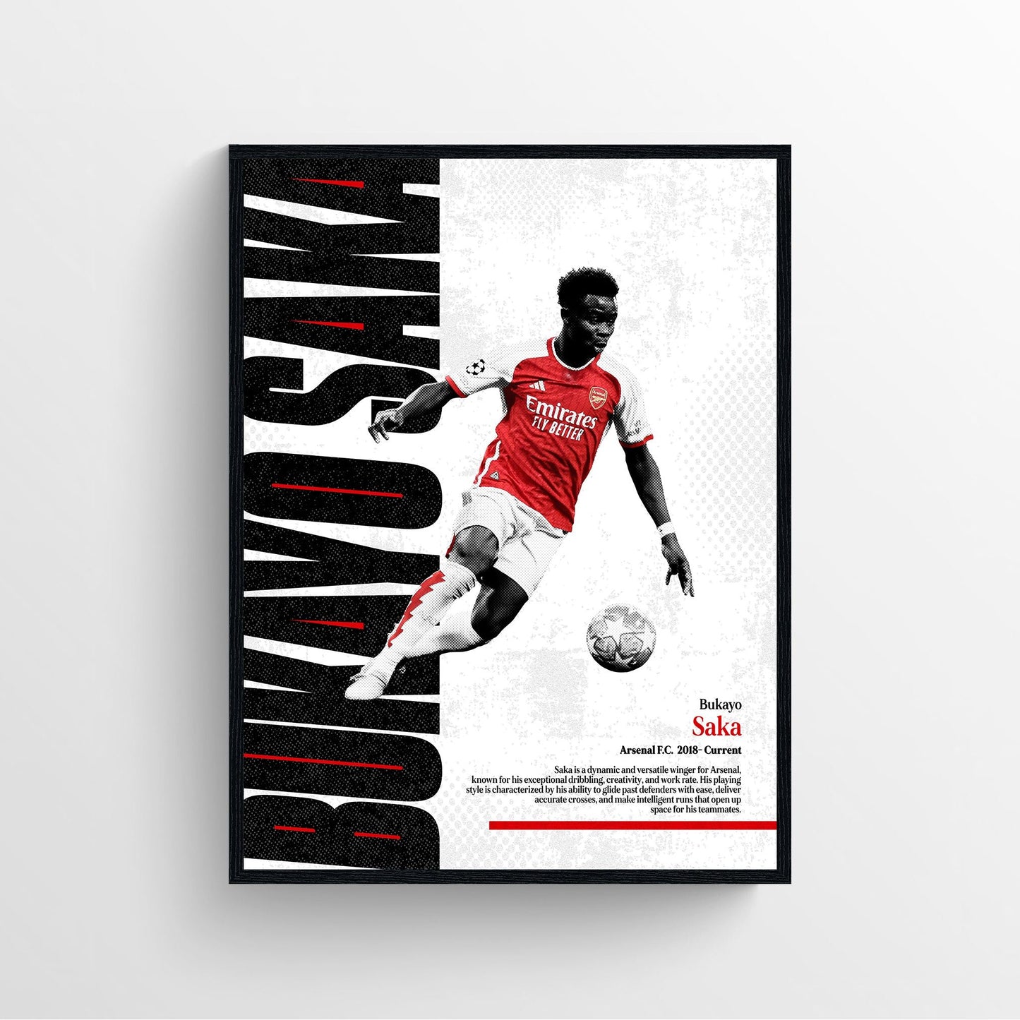 Bukayo Saka arsenal football club poster