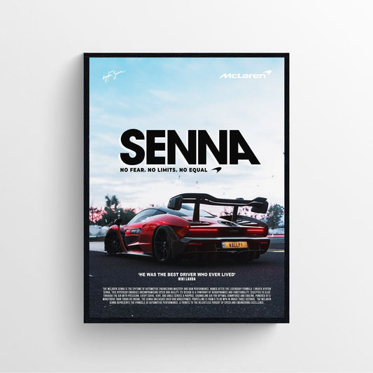 McLaren Senna supercar poster framed