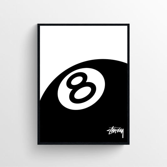 Stussy 8 ball poster Streetwear Fashion Poster