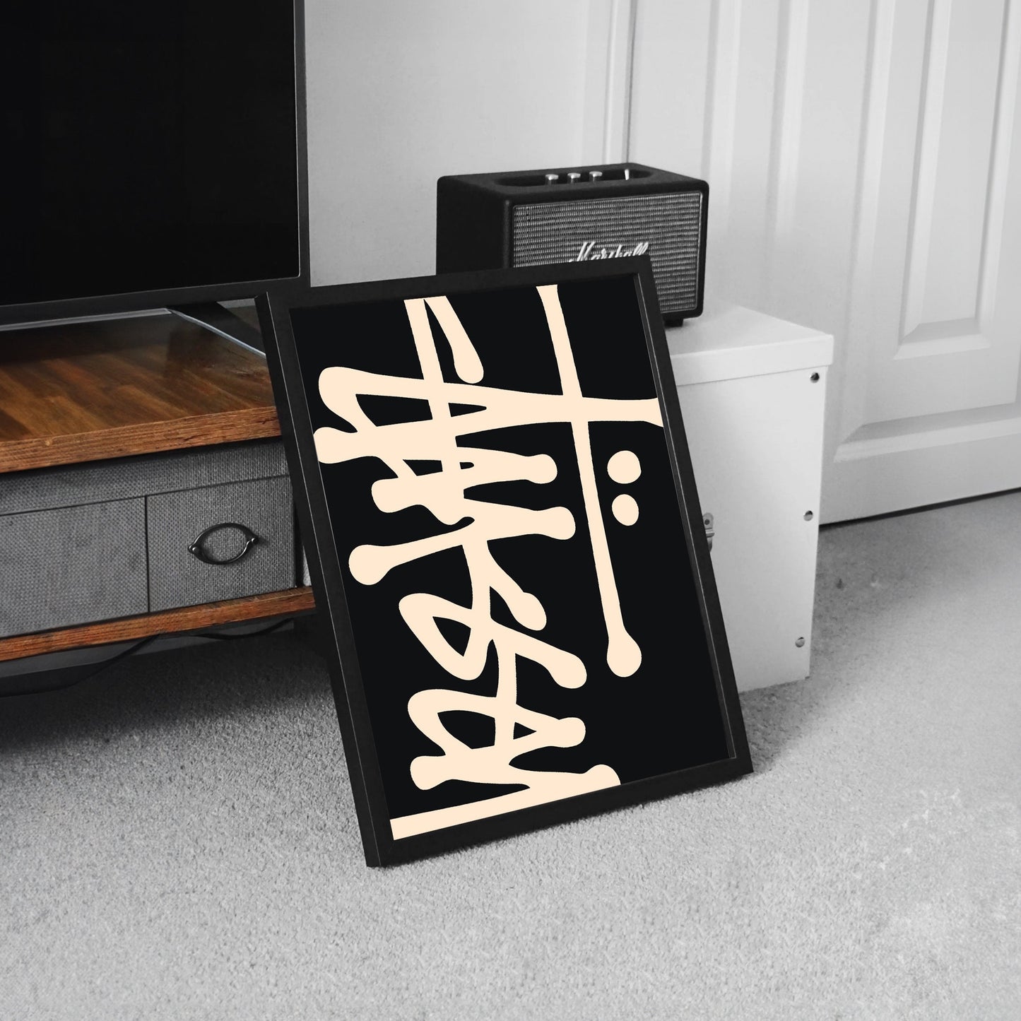 Stussy abstract art poster framed streetwear skateboarding poster