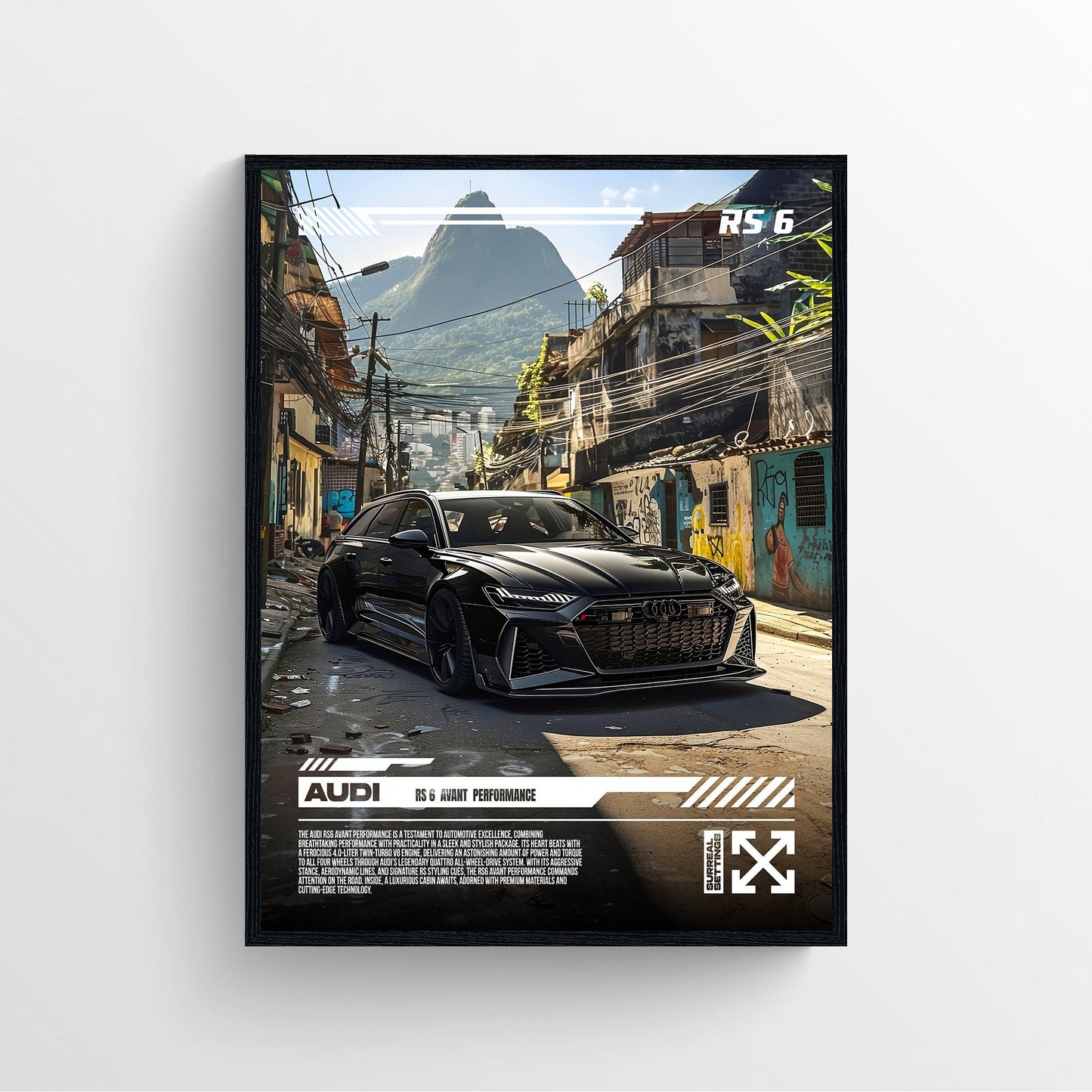 Audi rs6 Rio Favella car poster framed