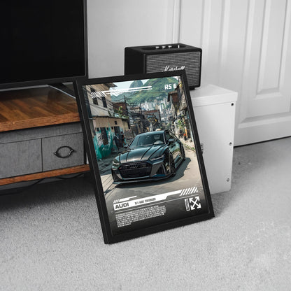 audi rs 6 rio favella poster framed