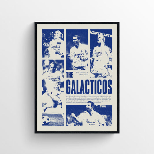 The Galacticos real madrid vintage football poster