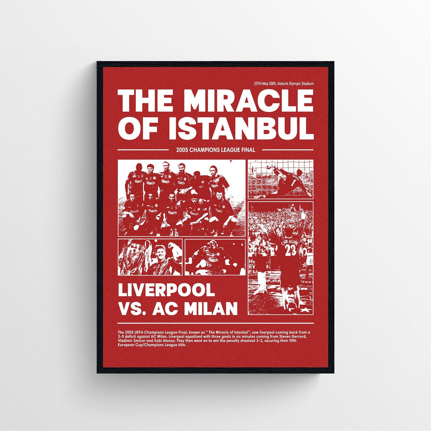 The Miracle of istanbul 2005 champions league final liverpool football club poster