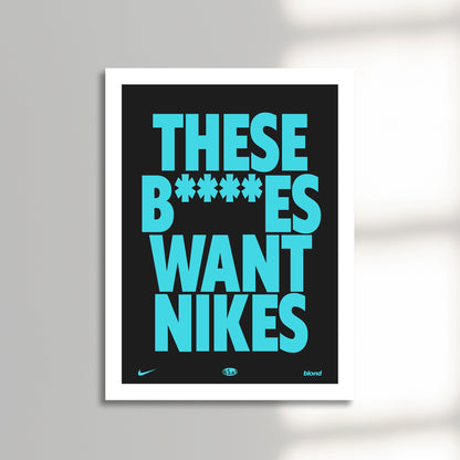 These bitches want nikes frank ocean music fashion poster black and white unframed