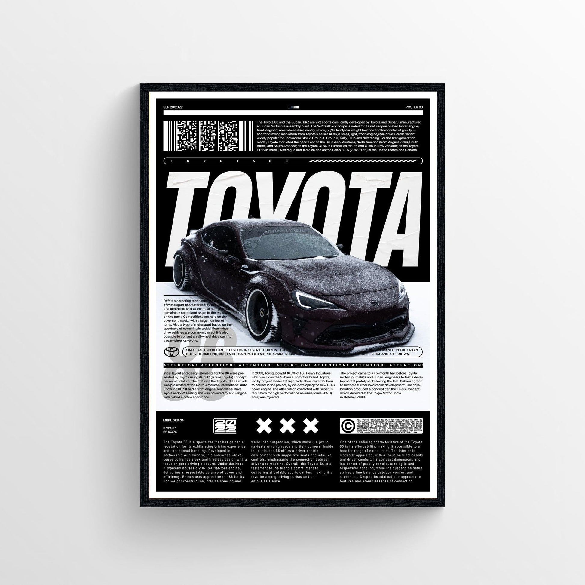 Toyota 86 Car Poster