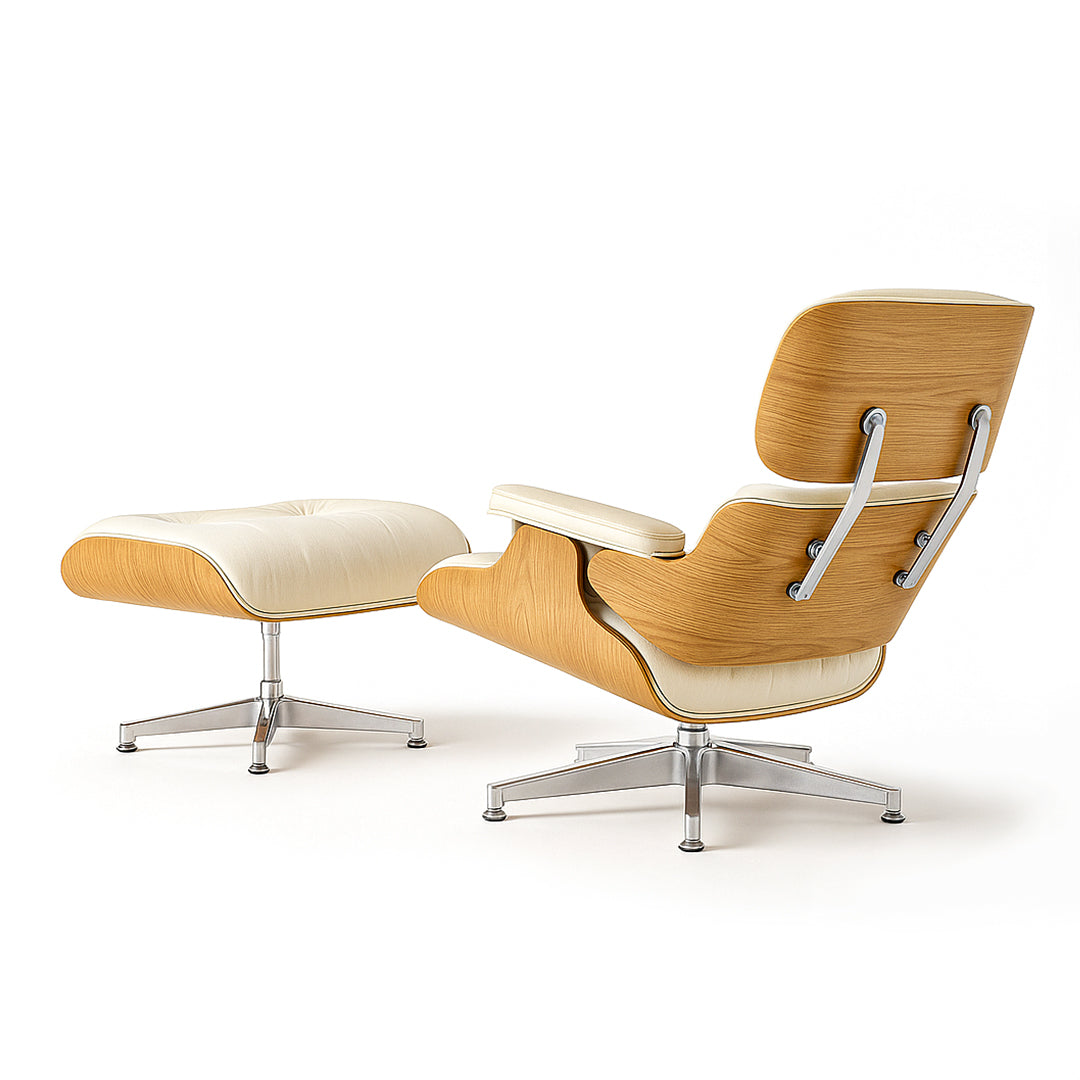 Eames Premium Leather Lounge Chair & Ottoman