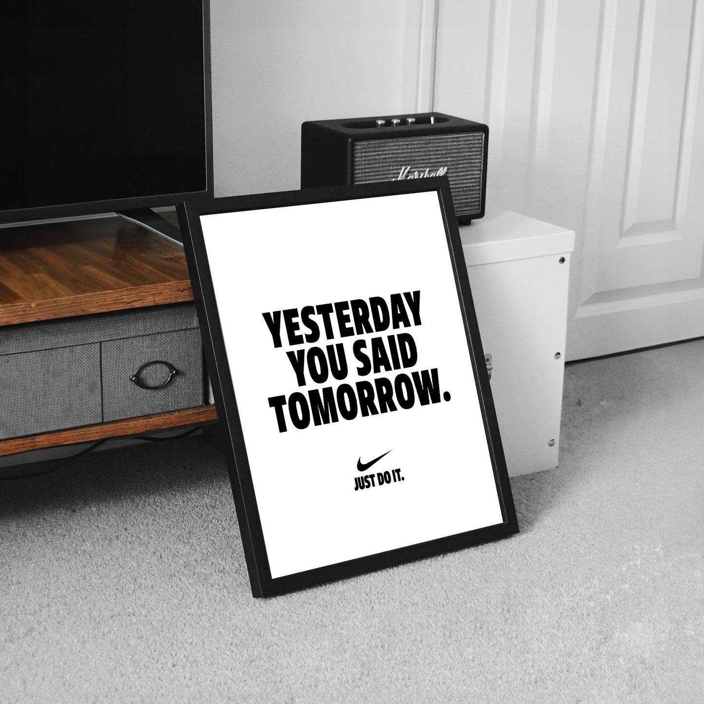 Nike have a good day motivation fashion poster framed