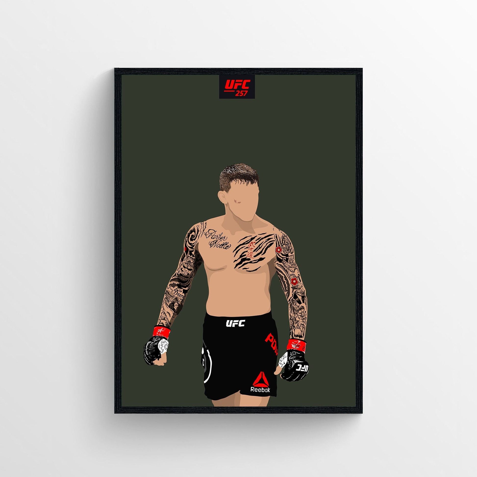 Dustin Poirier UFC, MMA Poster with green background