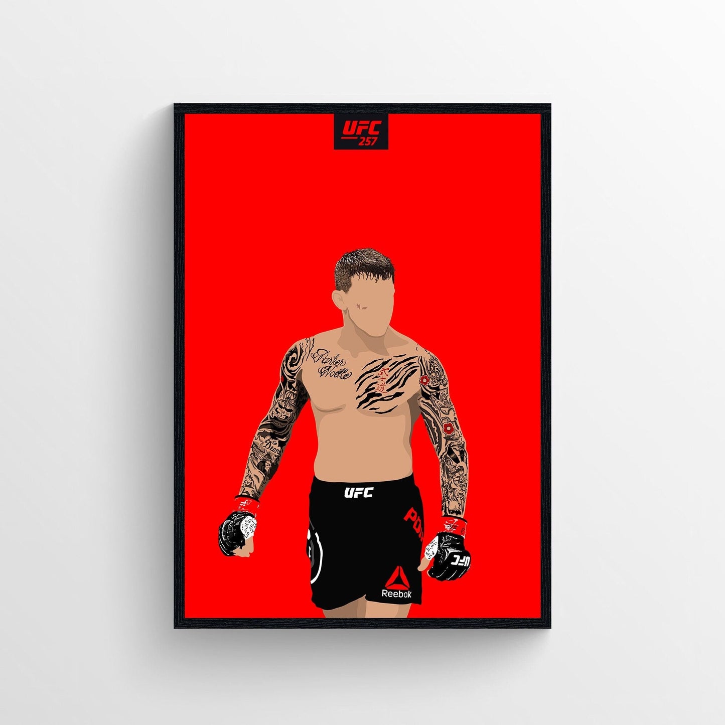 Dustin Poirier UFC, MMA Poster with red background